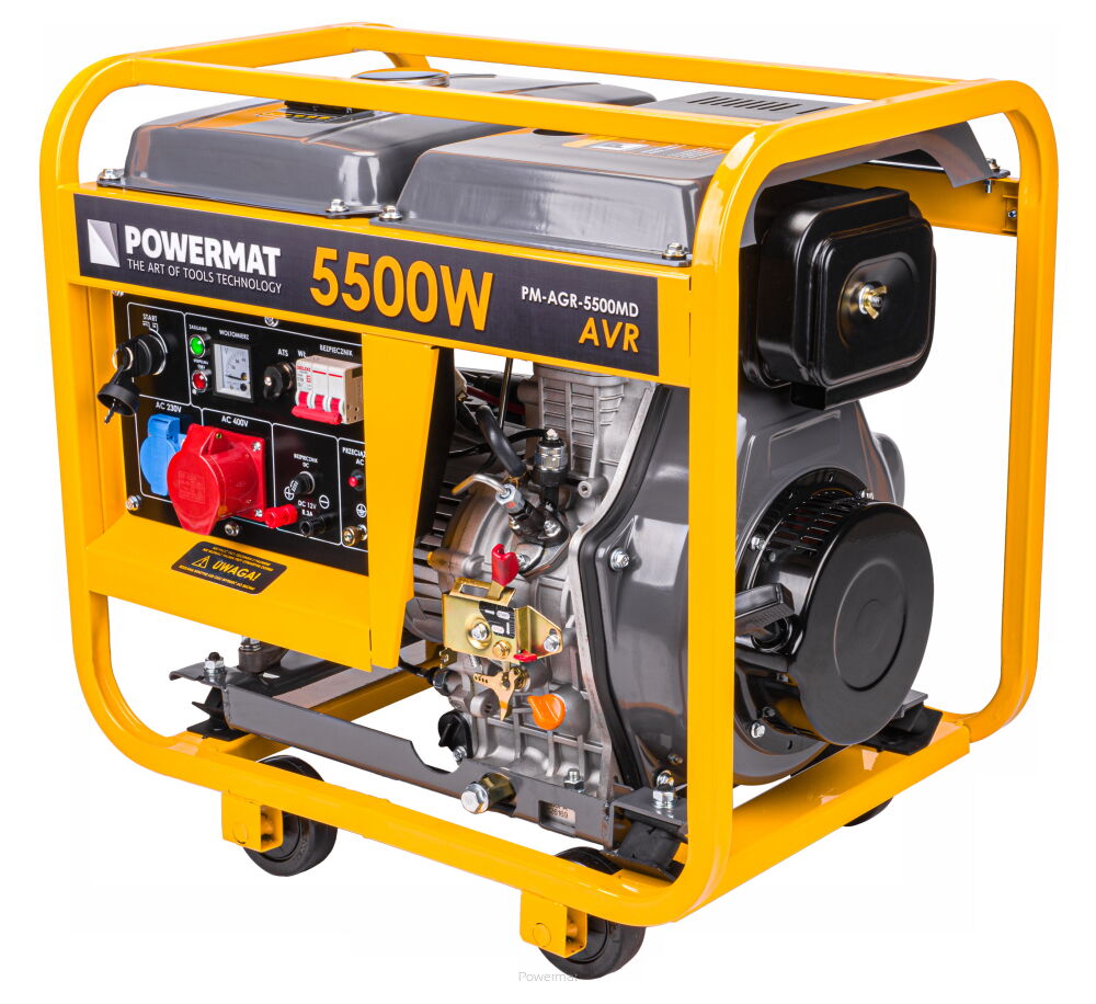 POWERMAT PM-AGR-5500MD DIESELOVÝ GENERÁTOR / Elektrocentrála 5,5KW 10HP 230V 400V ATS
