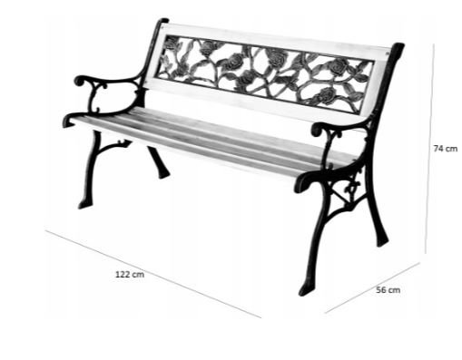 Elegantní zahradní lavička lavice TULIPÁN 122x56x74cm