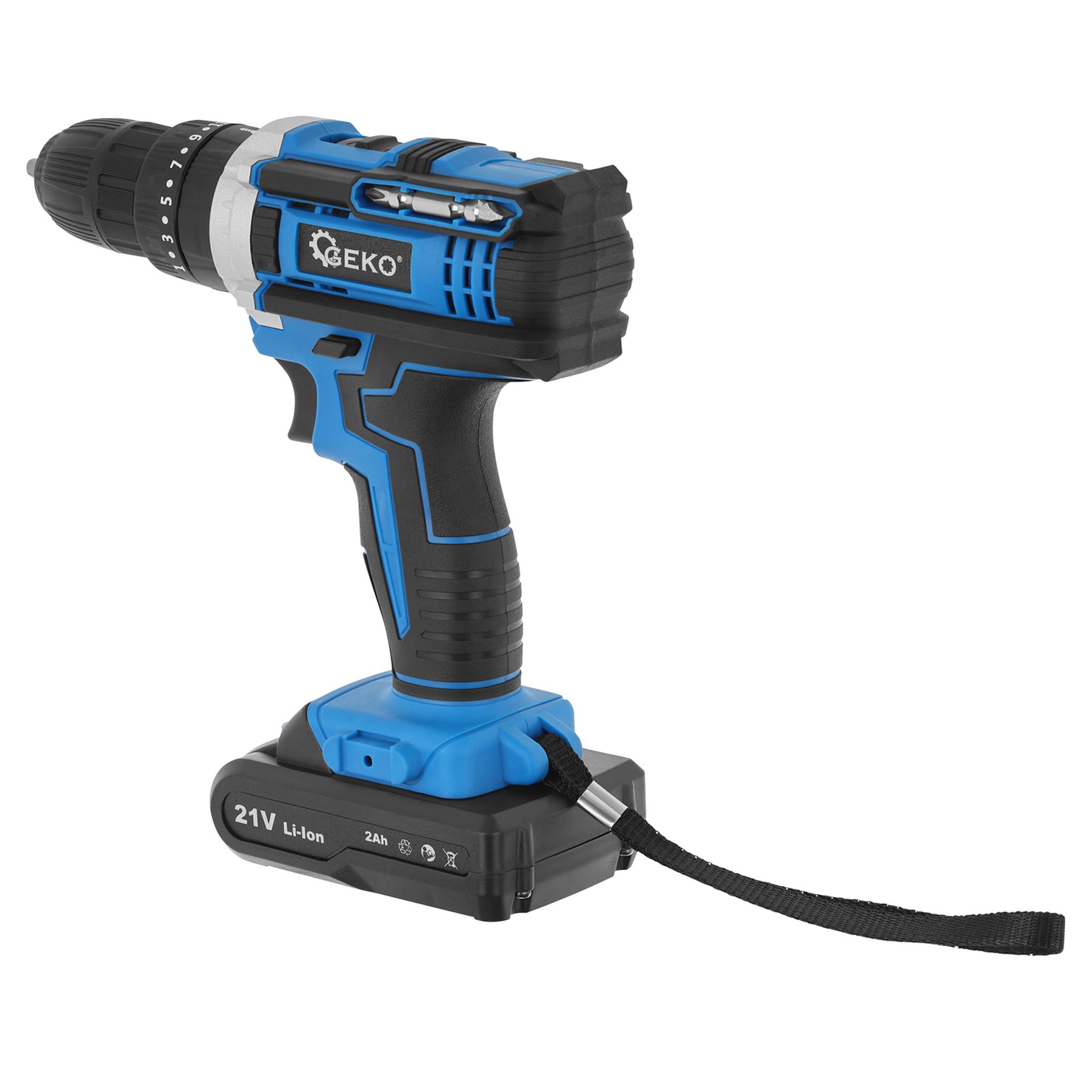 GEKO G80656 Vrtačka/ šroubovák s příklepem 21V / 2x 2,0Ah baterie