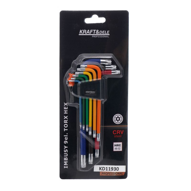 Kraft&Dele KD11930 Imbusové klíče barevné imbusy 9ks TORX T10-T50