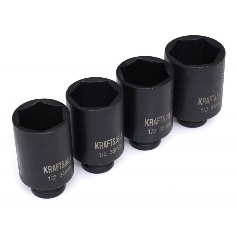 KRAFT&DELE KD11753 Nástrčné klíče 1/2" hlavice 34-41mm 4ks 6-hran