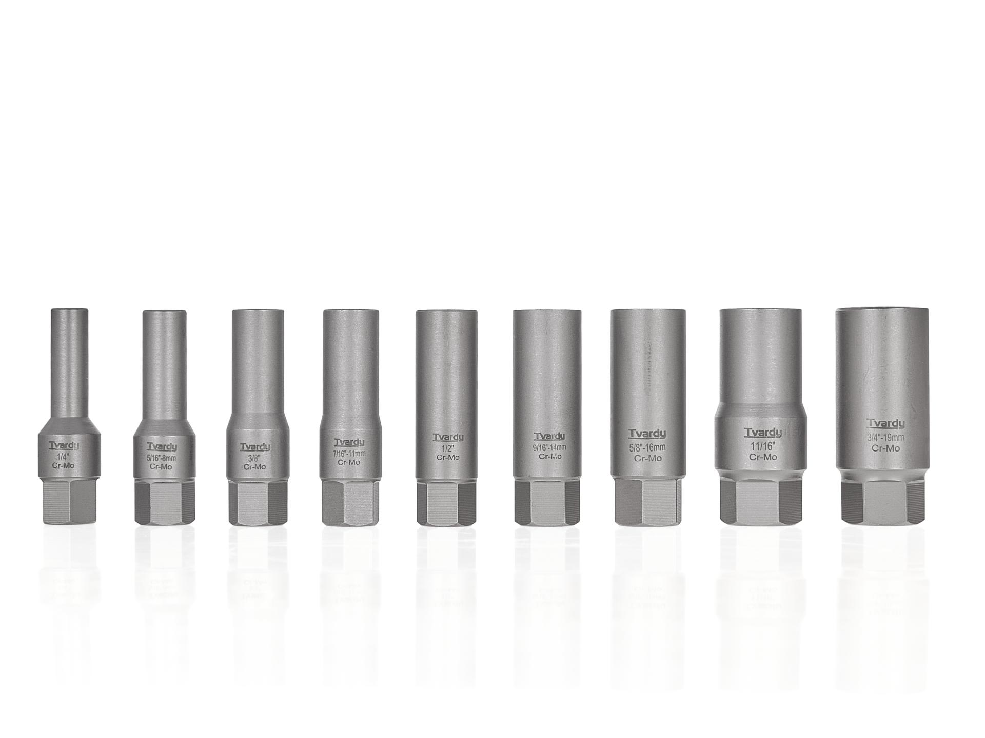 TVARDY T00130 Dlouhé nástrčné klíče na zlomené šrouby 11ks 6-19mm