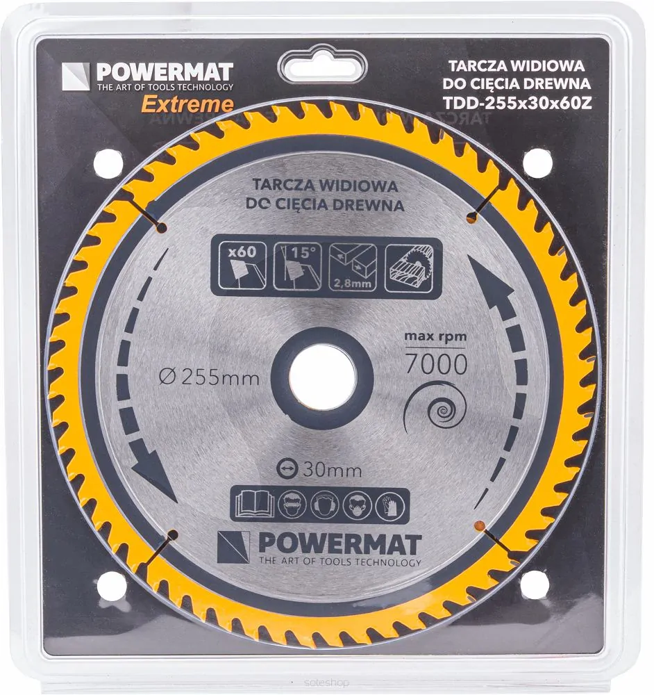 POWERMAT TDD-255x30x60Z KOTOUČ NA DŘEVO 255x30 60z
