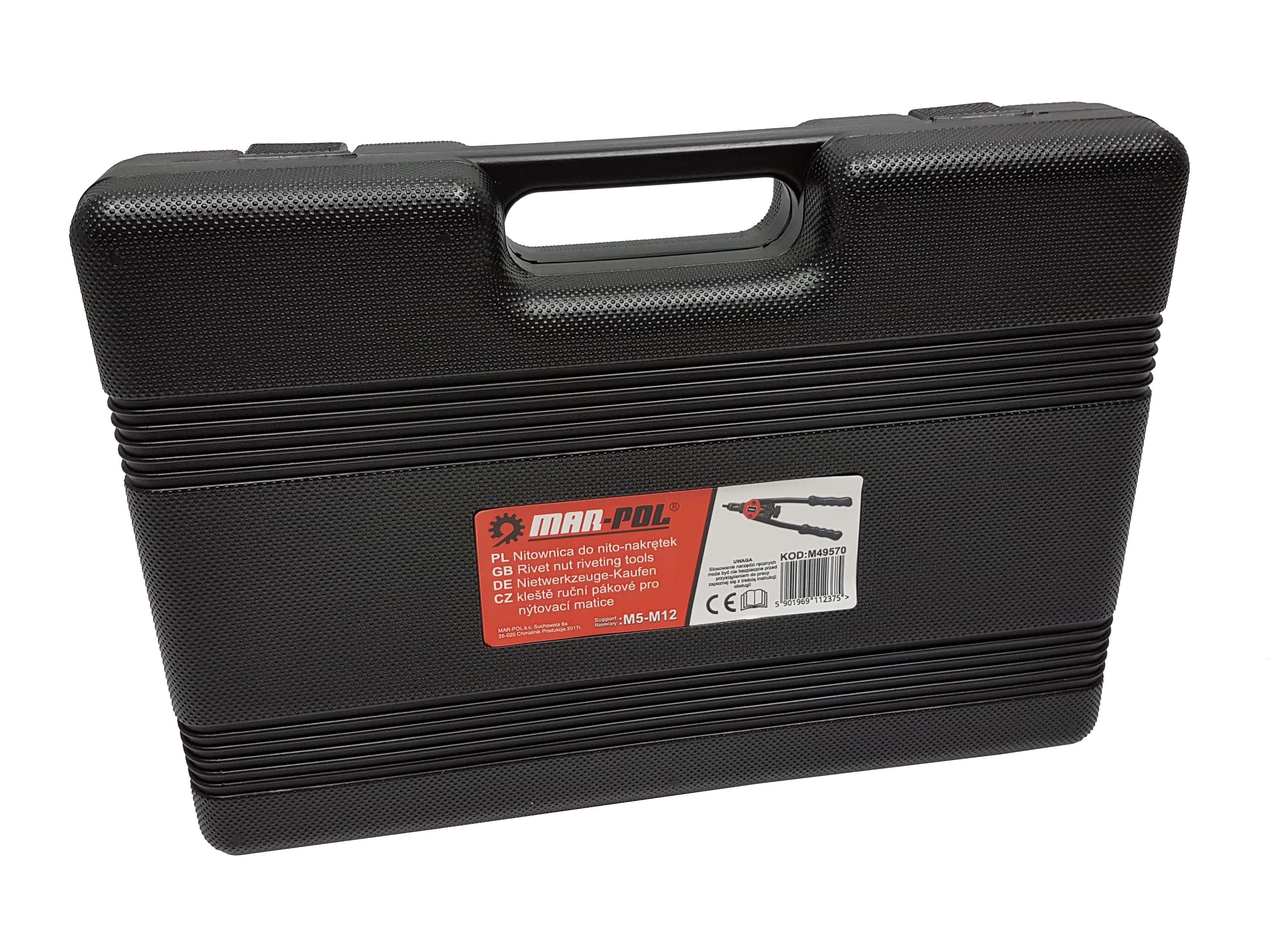 MAR-POL M49570 Kleště na nýtovací matice SADA M5-M12 na nýty 330mm