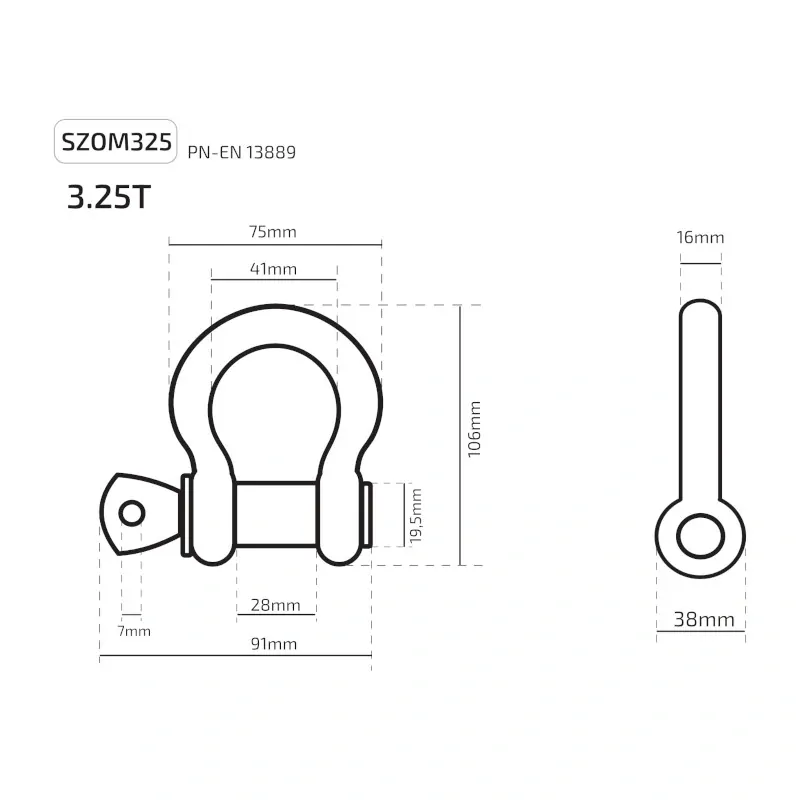 IRMA SZOM325 OMEGA zesílený třmen HDS 3,25T 106x75mm 10ks