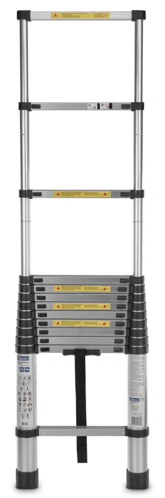 GEKO G02445 Hliníkový teleskopický žebřík 3,8 m 150 kg