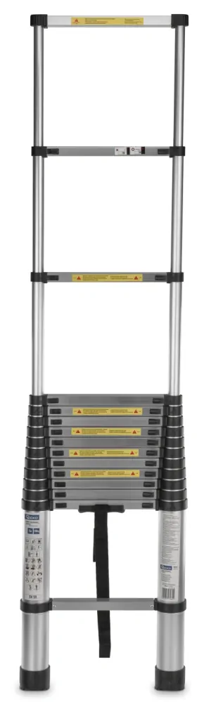 GEKO G02447 Hliníkový teleskopický žebřík 5m 150kg