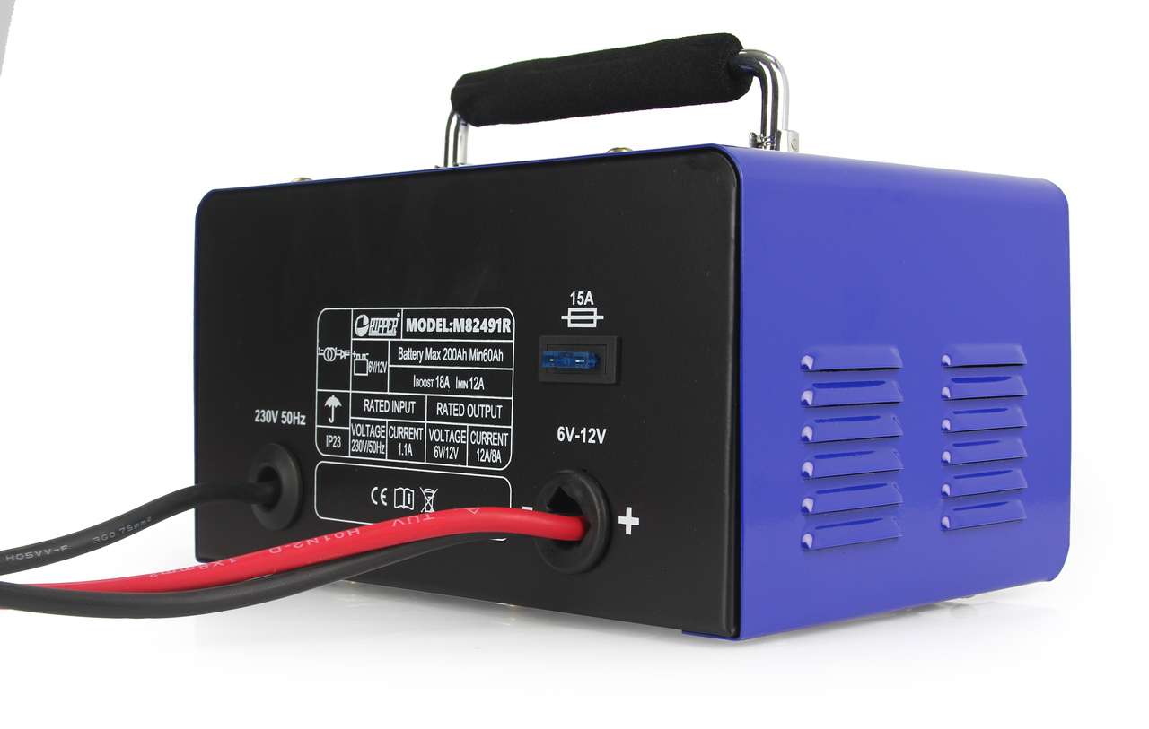 MAR-POL M82491R 75A AUTONABÍJEČKA SE STARTEM 6V/12V + kable RIPPER