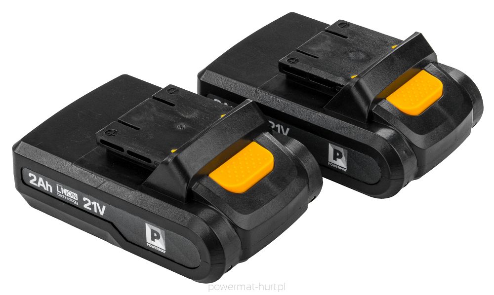 POWERMAT PM-WA-21V-2AT Aku 21V vrtací šroubovák vrtačka 2 baterie + sada přiíslušenství 19ks