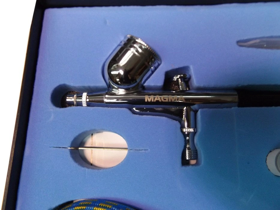 MAGMA TG-130K Airbrush stříkací pistole AB130K sada na malování nanášení barvy 0,2 0,3 0,5mm + hadice 1,8m