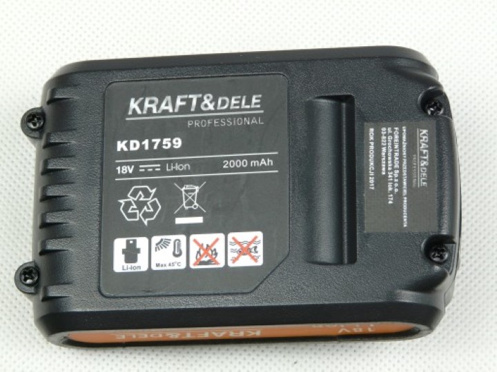 KRAFT&DELE KD1759 Baterie akumulátor 2Ah univerzální X-SERIES 18V Li-ion 2000mAh