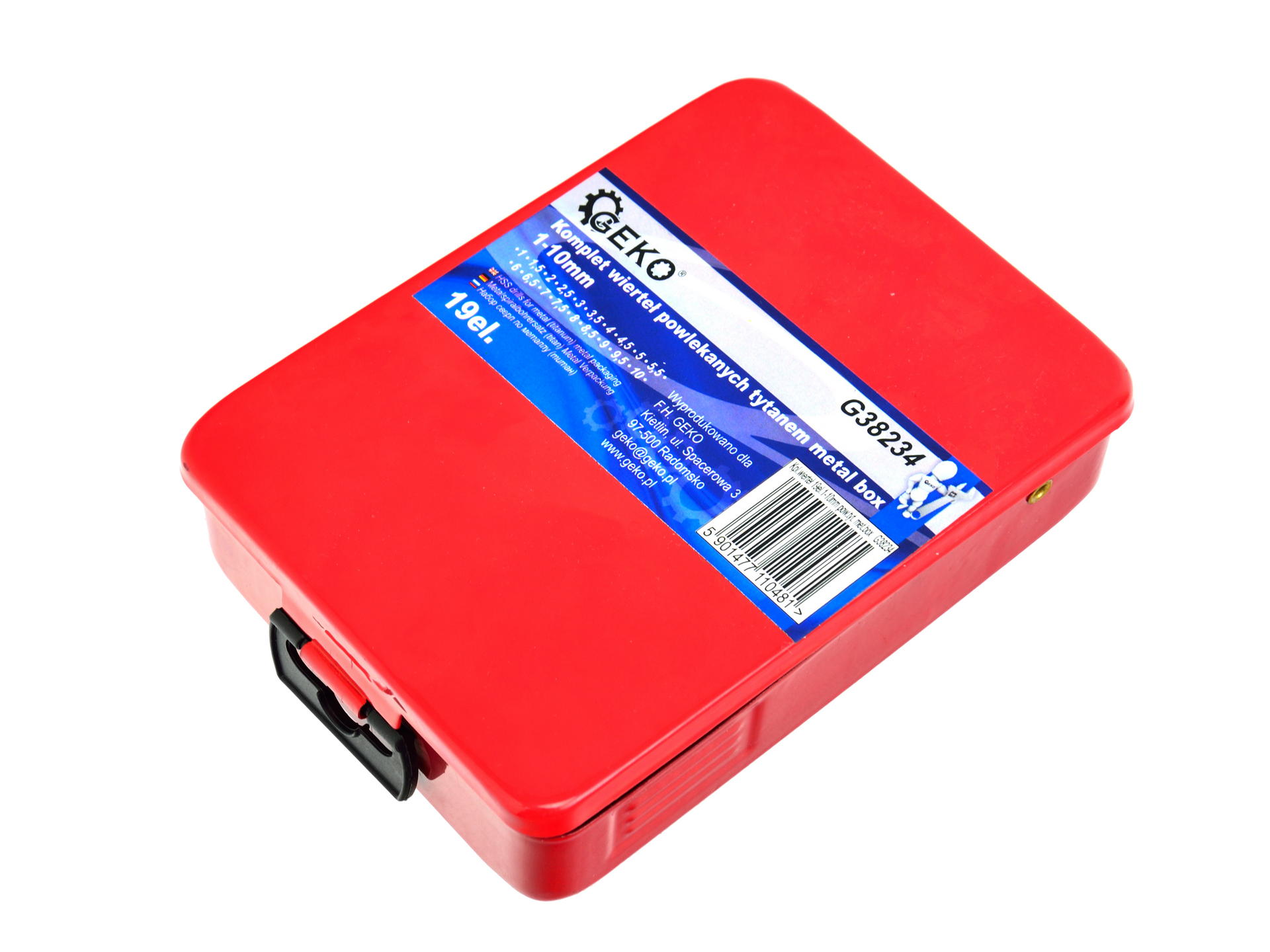 GEKO G38234 Vrtáky do kovu sada 19ks 1 - 10mm vrták titan