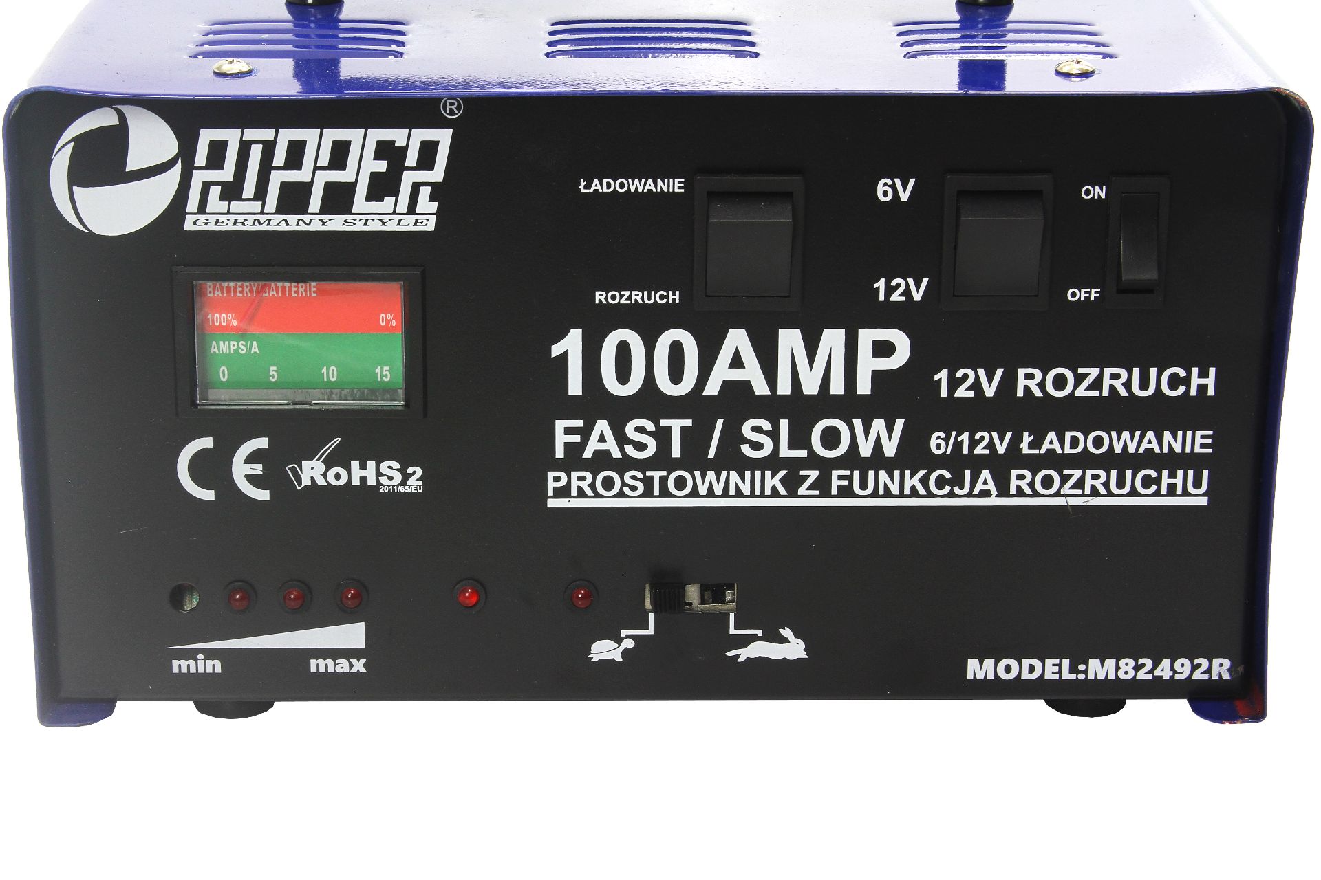 MAR-POL M82492R 100A AUTONABÍJEČKA SE STARTEM 6V/12V + kable RIPPER