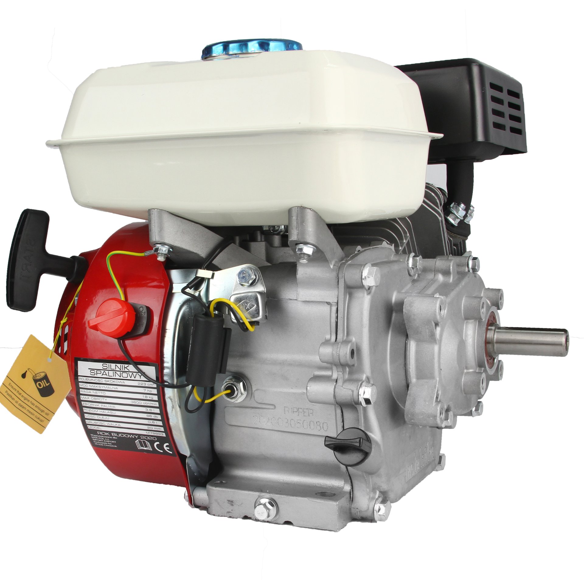 MAR-POL M79894 Benzínový motor 7HP 20mm 1/2R čtyřtaktní 