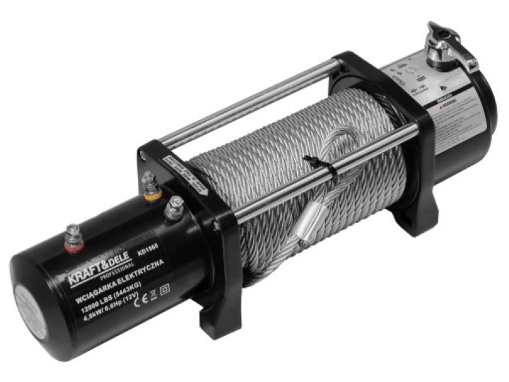 Kraft&Dele KD1565 Elektrický lanový naviják 5443kg 4800W jeřáb, kladkostroj 12V