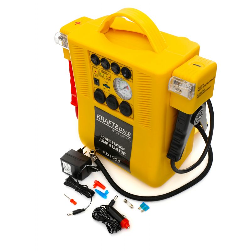 Kraft&Dele KD1922 Nabíječka autobaterií z kompresorem 4V1 multifunkční 12V