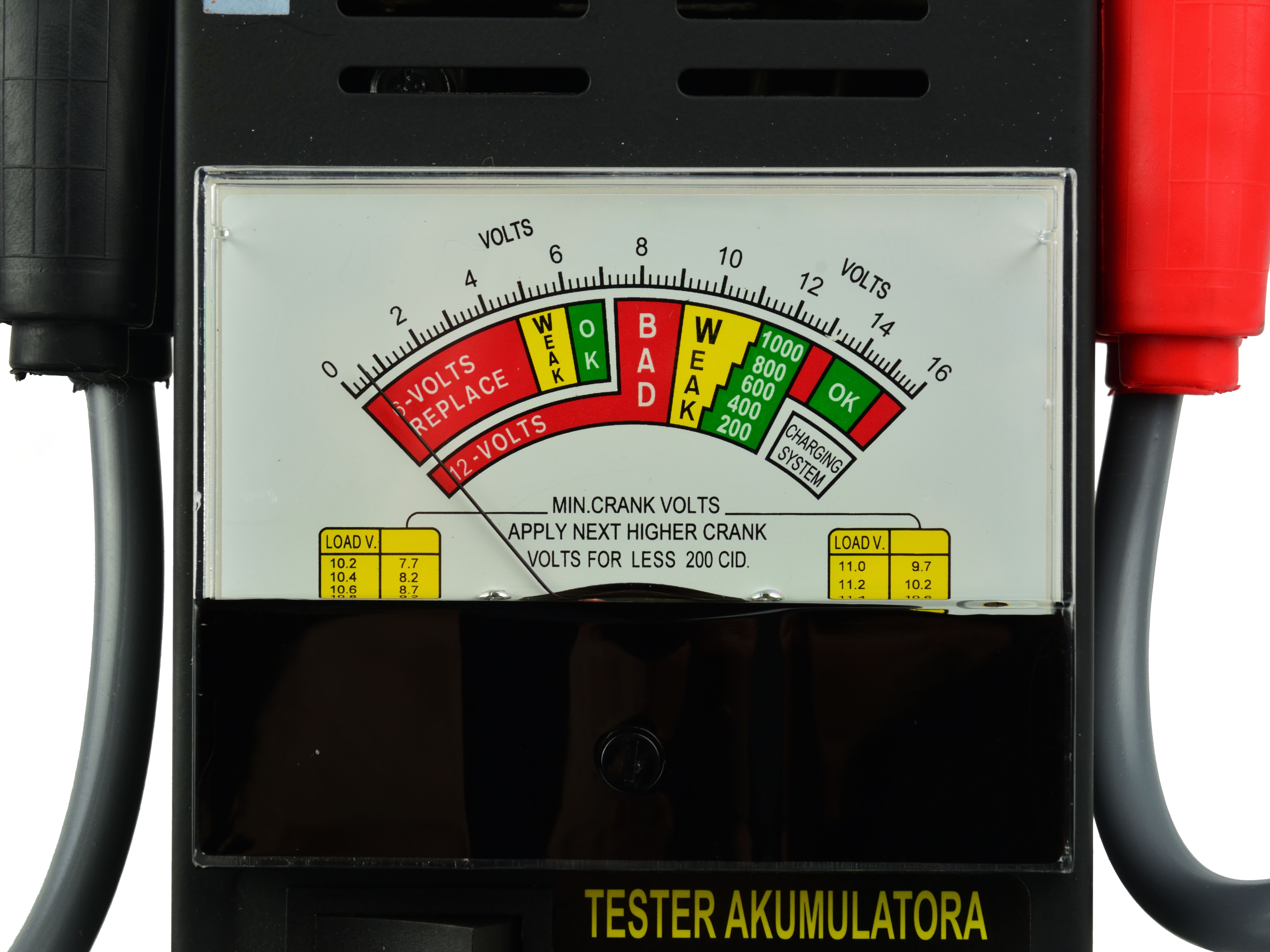 GEKO G80028 Tester měřič analogový 6V 12V kontrola baterií akumulátorů 