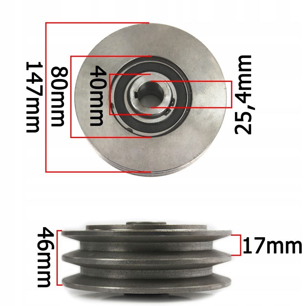MAR-POL M79482A Odstředivá spojka pro spalovací motor 2 žlábky 147x25,4mm