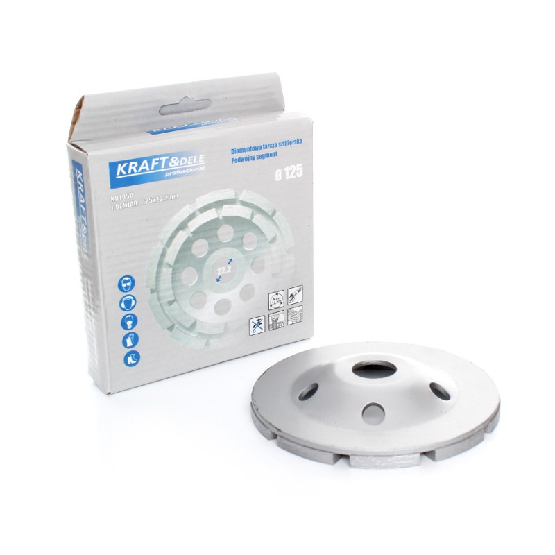 KRAFT&DELE KD1950  Diamantový brusný kotouč na beton segmentový 125 x 22,2 mm