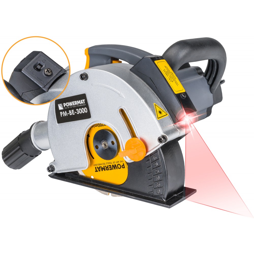 POWERMAT PM-BE-3000 Drážkovací fréza, frézka, řezačka 3000W 150mm laser