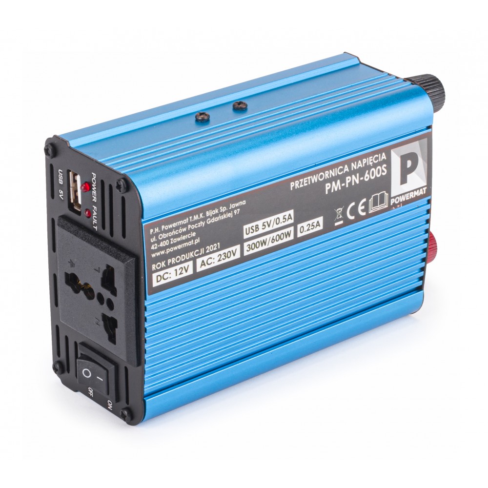 POWERMAT PM-PN-600S Měnič napětí pro vozidla, auta 12V 600W