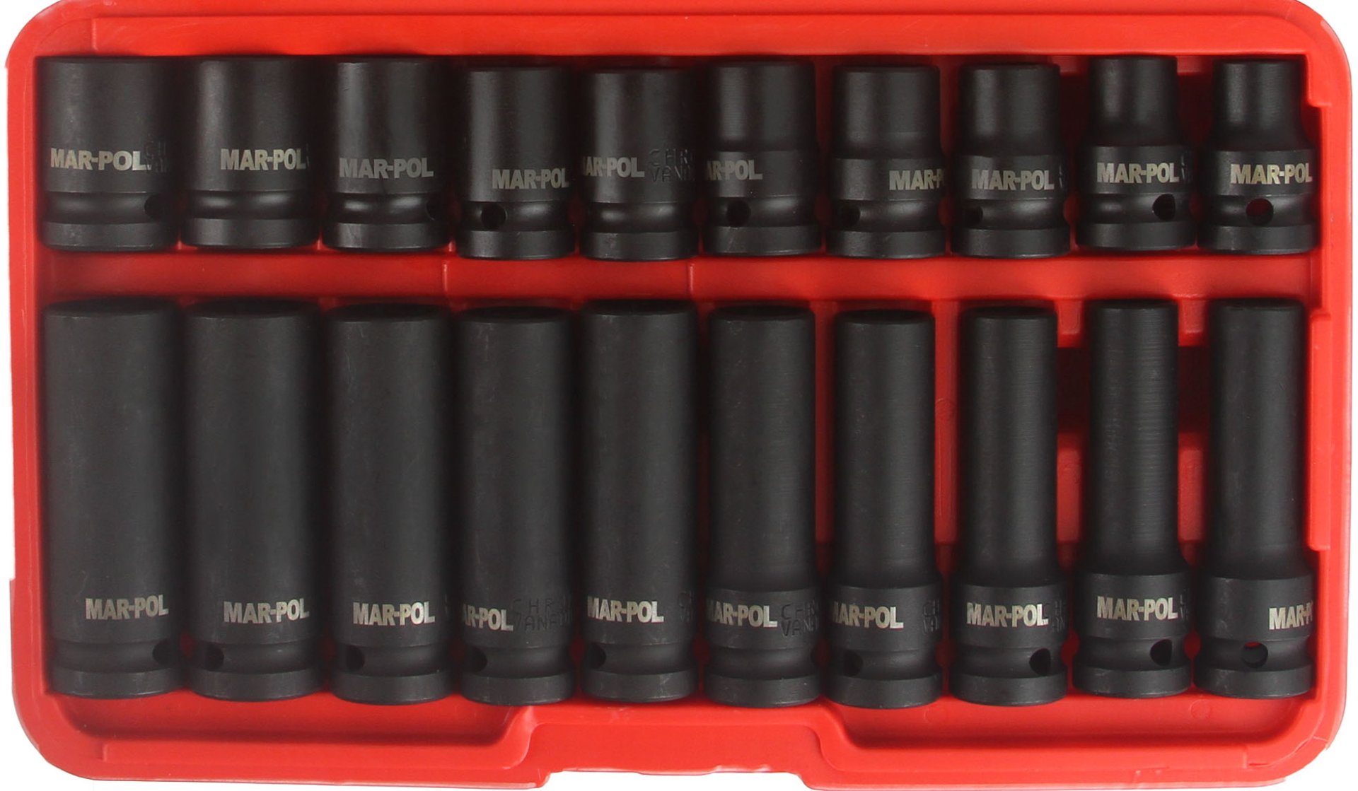 MAR-POL M58259 Nástrčné klíče hlavice 20ks 1/2" 10-19mm