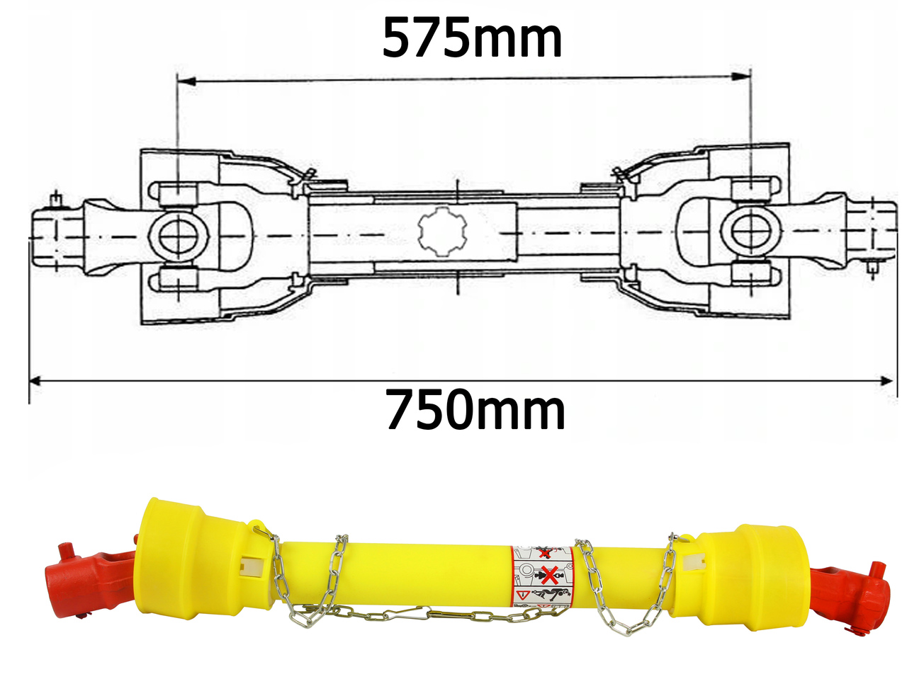 MAR-POL M85195 Kloubová kardanová hřídel převodovky kardan 75cm trubkový
