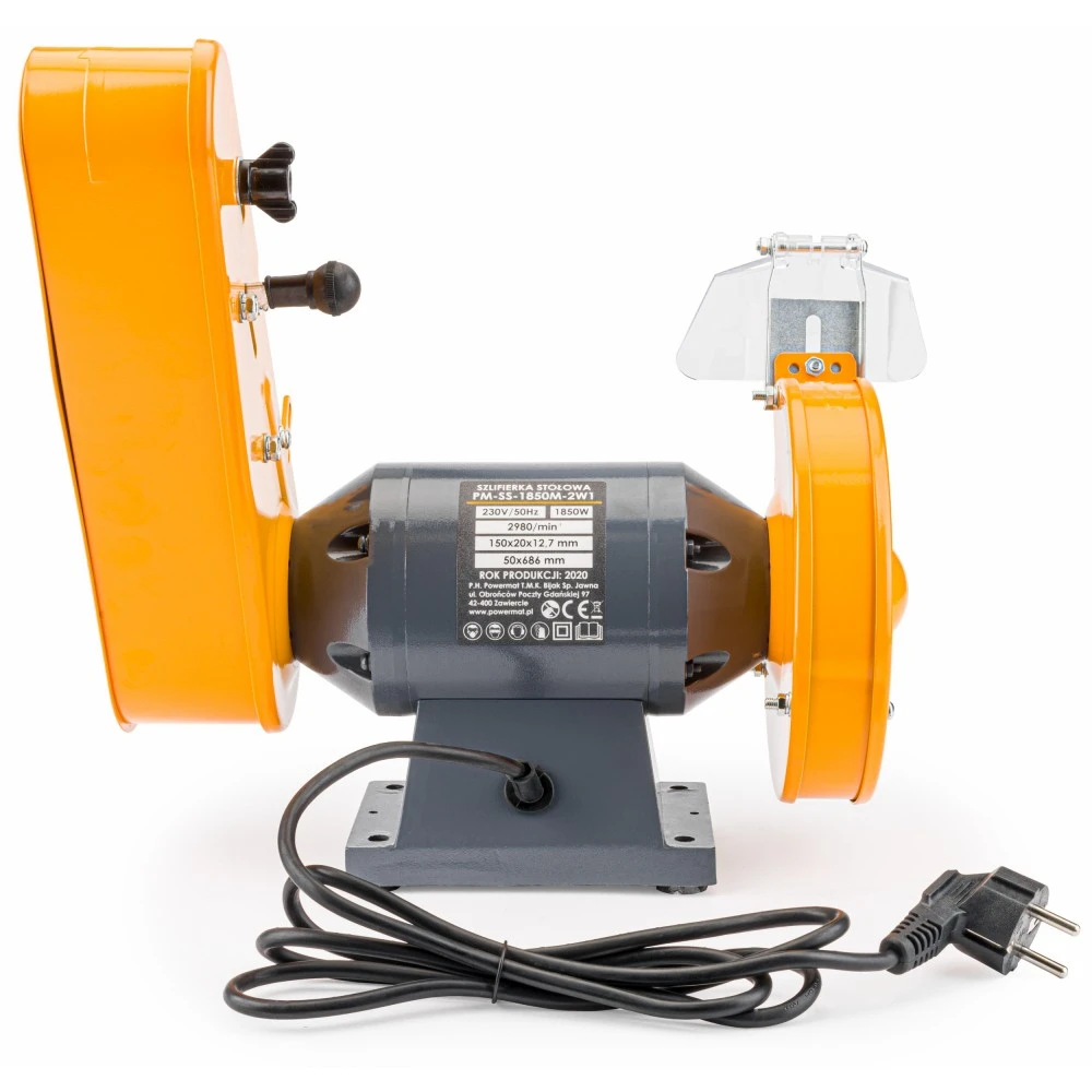 POWERMAT PM-SS-1850M-2W1 1850W Elektrická stolní bruska pasová kotoučová