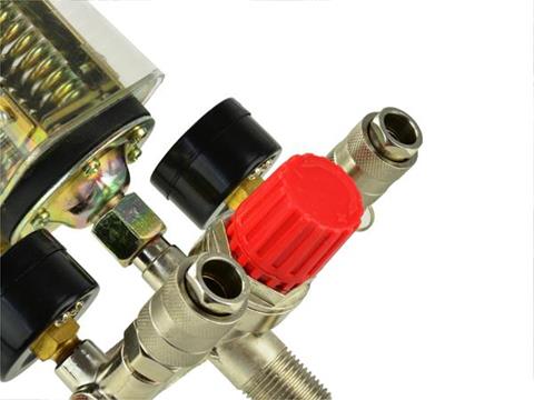 GEKO G80324 Tlakový spínač, presostat, regulátor tlaku, 2 manometry 400V