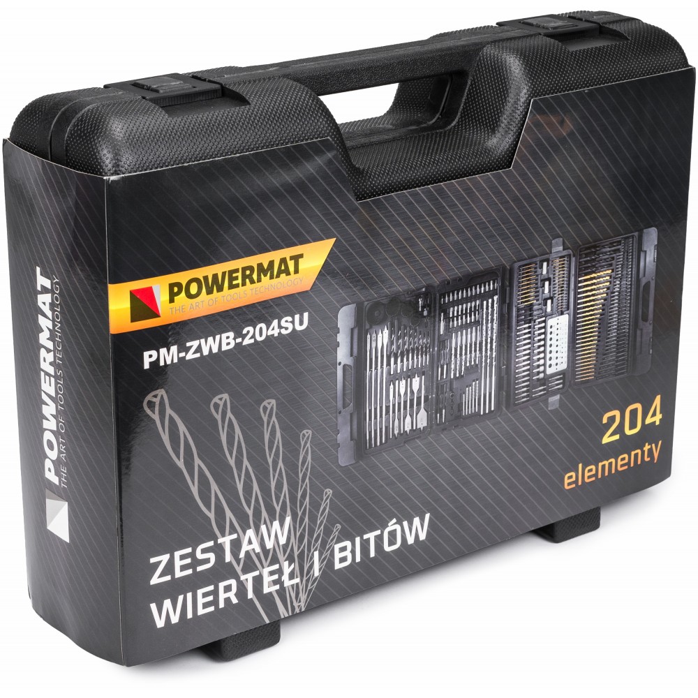 POWERMAT PM-ZWB-204SU Sada nářadí 204ks vrtáky, bity na kov, beton, dřevo