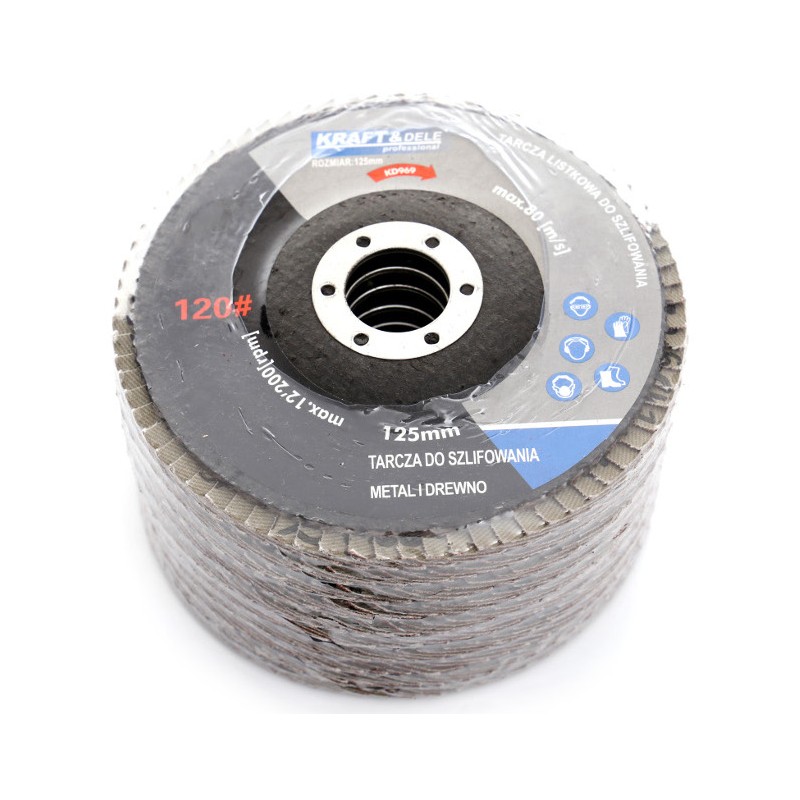 KRAFT&DELE KD969 Brusný lamelový kotouč 125mm na dřevo kov P120 10ks
