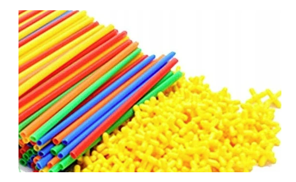 Stavebnice kreativní barevné slamky tyčinky brčka pro děti 800 dílů