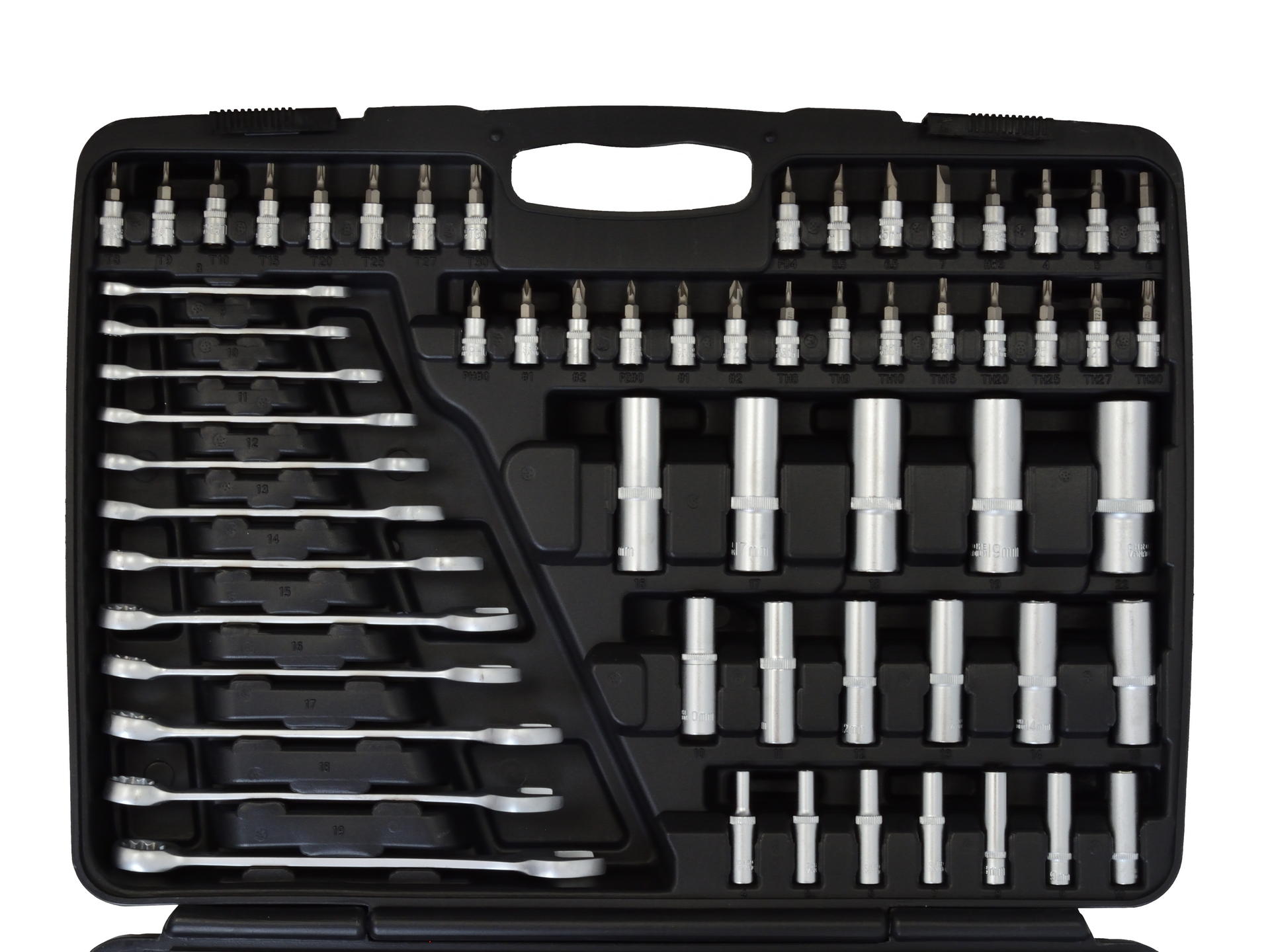 Geko G10158 Gola sada 216ks 1/4" 1/2" 3/8" klíče bity, ráčna