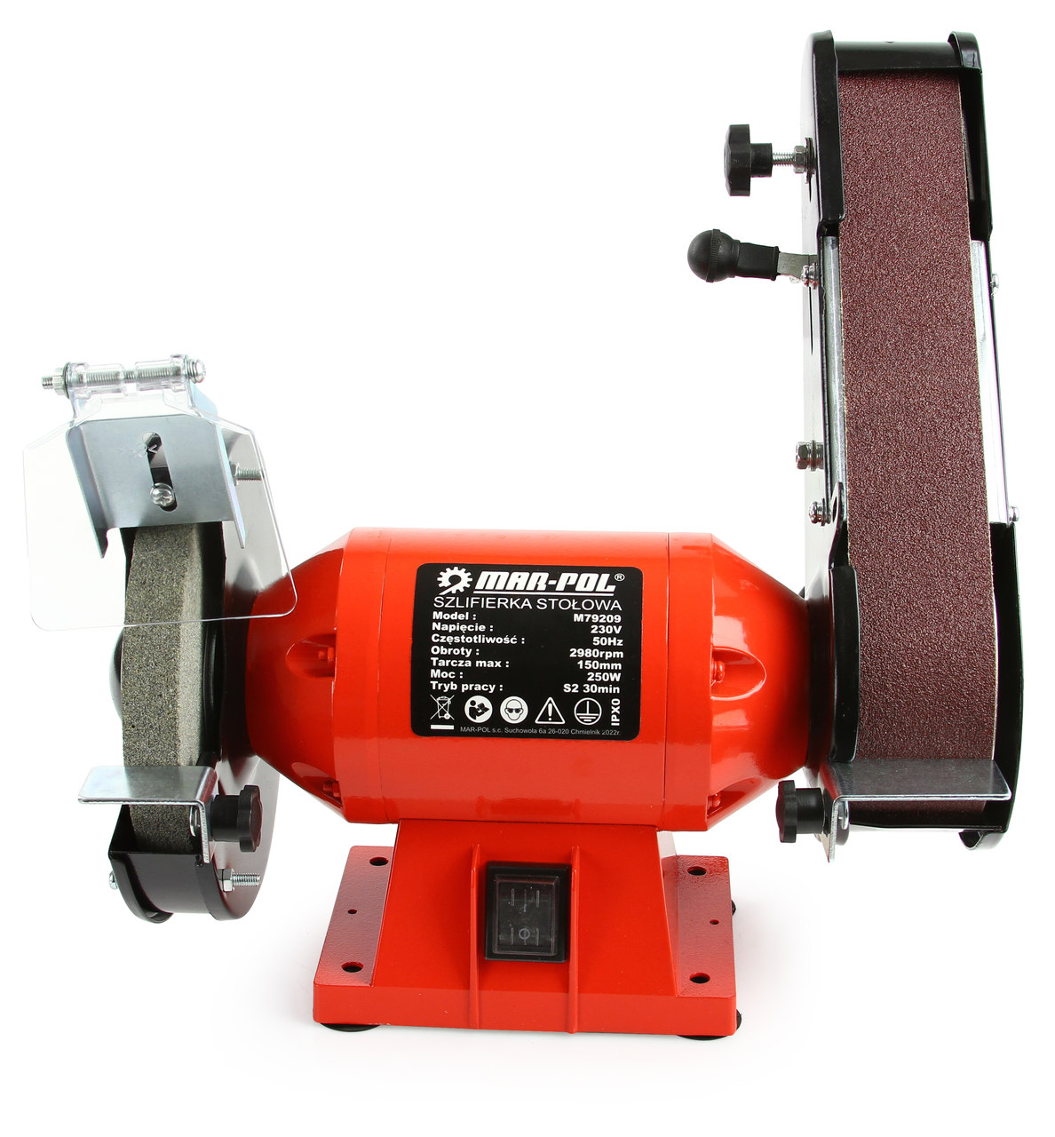 MAR-POL M79209 Elektrická stolní bruska pásová, kotoučová 250W 230V