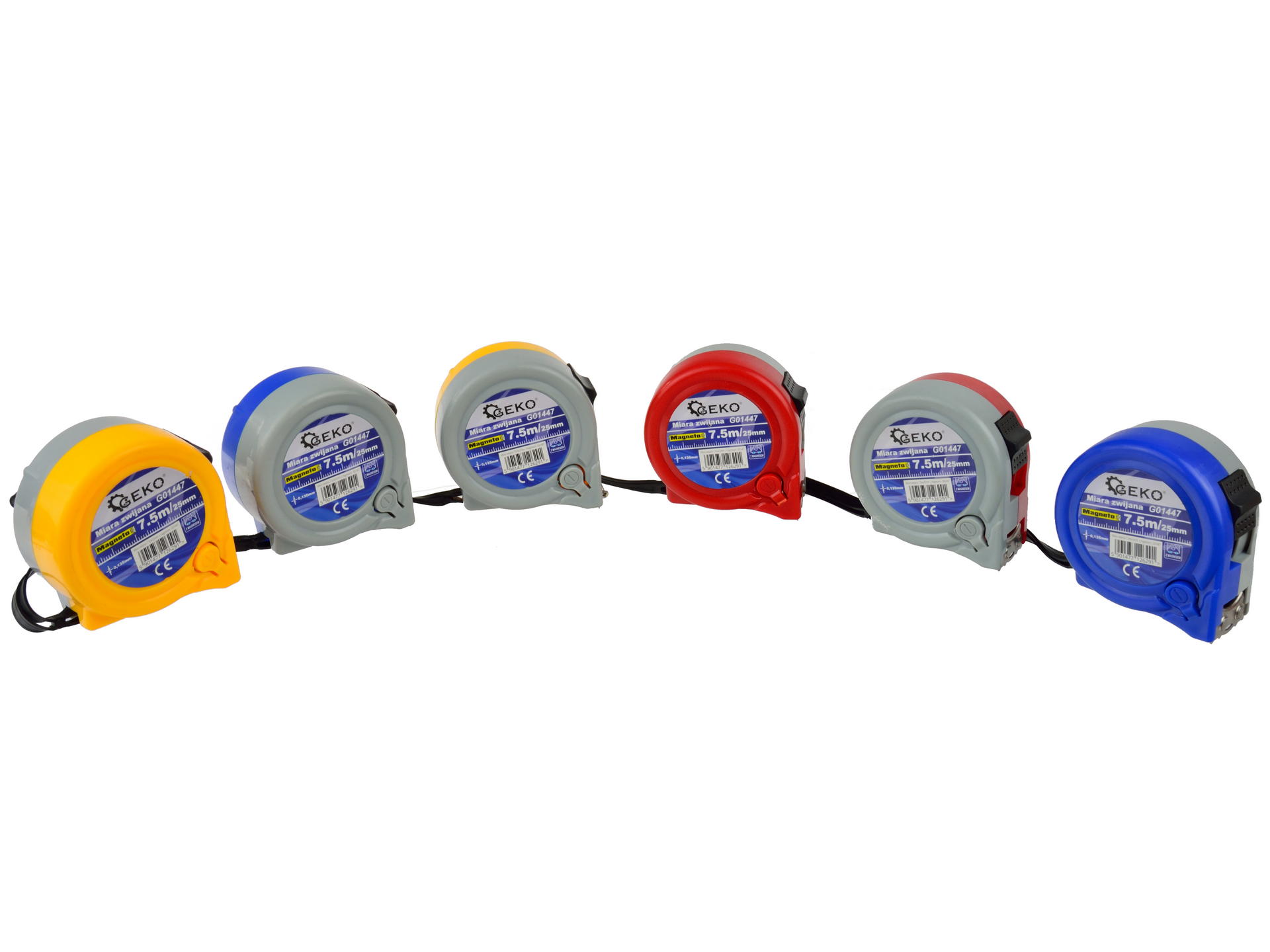 GEKO G01447 Svinovací metr měřidlo 7,5m x 25mm z magnesem