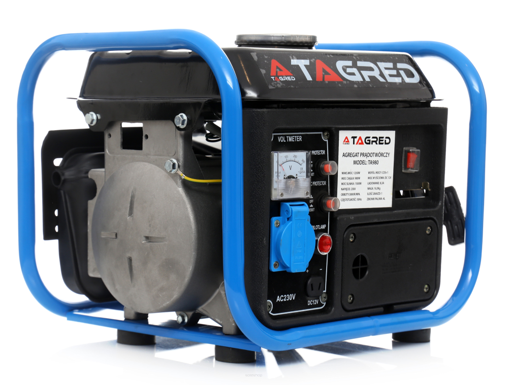 A240 Tagred TA980 Jednofázová benzinová elektrocentrála 1250W 12V 230V + olej
