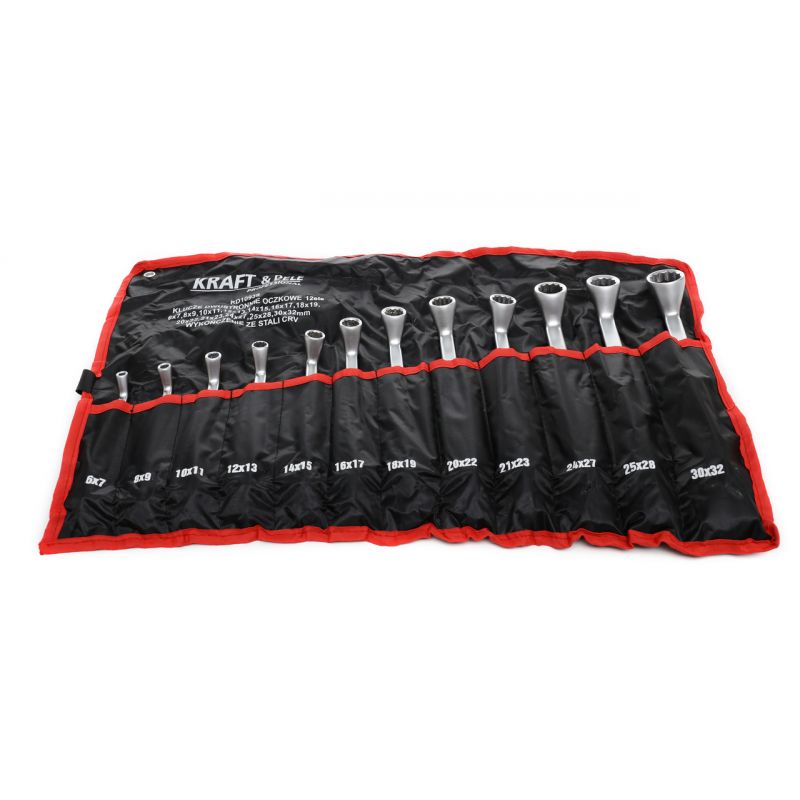 KRAFT&DELE KD10939 Sada klíčů oboustranné očkové vidlicové ploché klíče 12ks 6-32mm, klíče