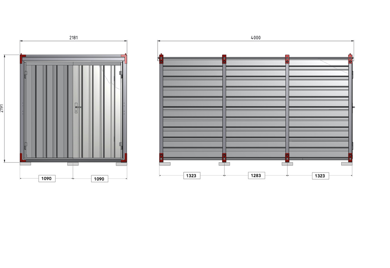 Kovobel Skladovací skladový kontejner 400x220cm sklad s dřevěnou podlahou