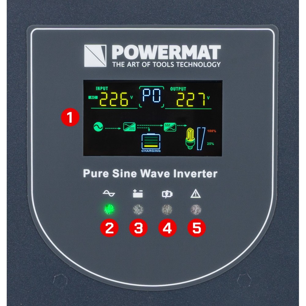 POWERMAT PM-UPS-5000MP 48V 230V Záložní zdroj UPS 5000VA / 4000W s LCD pro PC, servery, ochrana