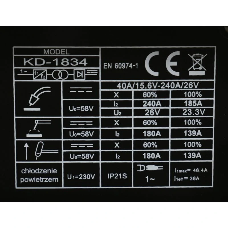 Kraft&Dele KD1834 Invertorová svářečka MIG MAG MMA TIG LIFT Synergy IGBT 240A LCD VELKÁ SADA!