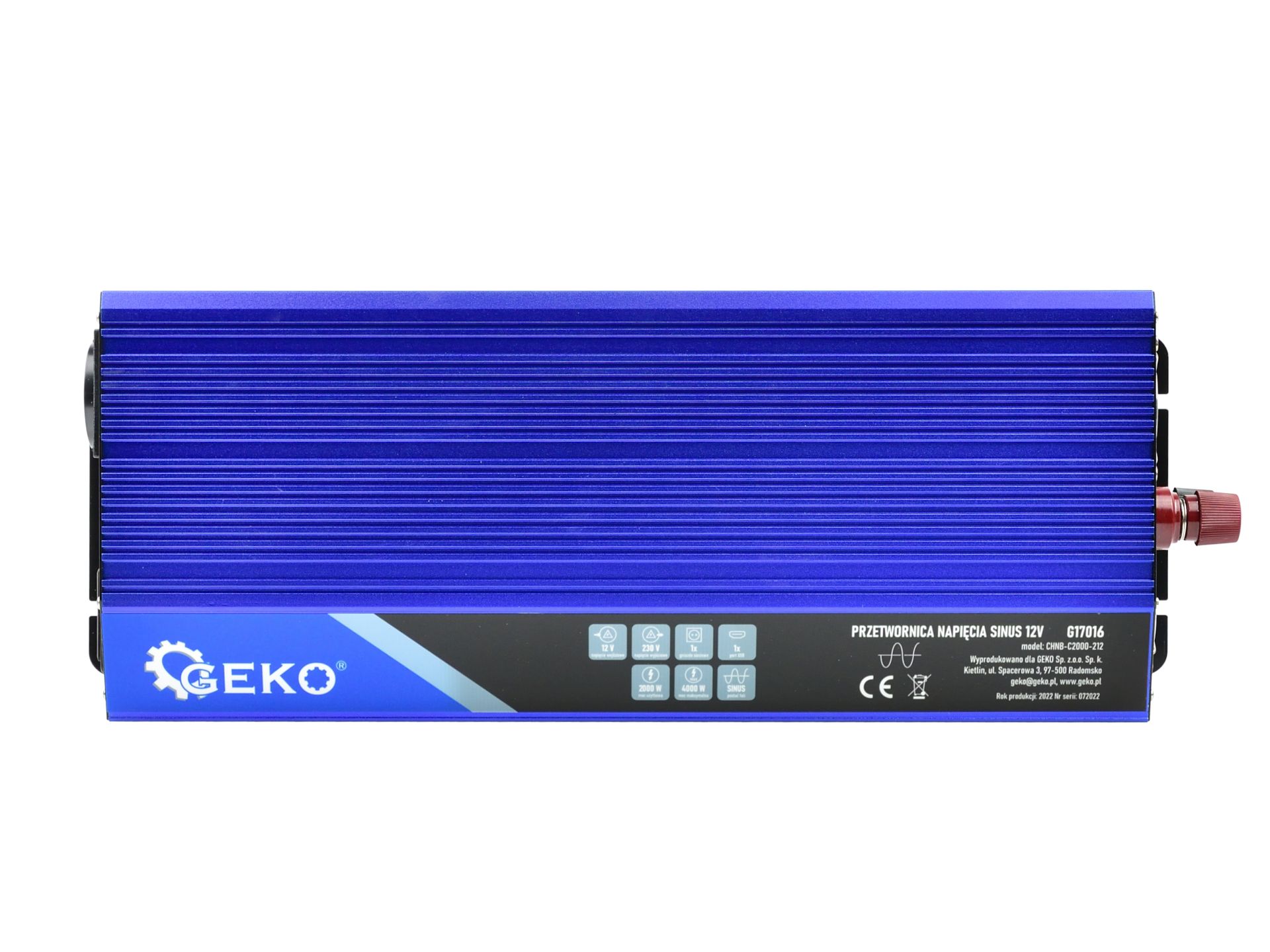 GEKO G17016 Měnič napětí Sinus pro auta, čluny 12V 230V 2000W/4000W
