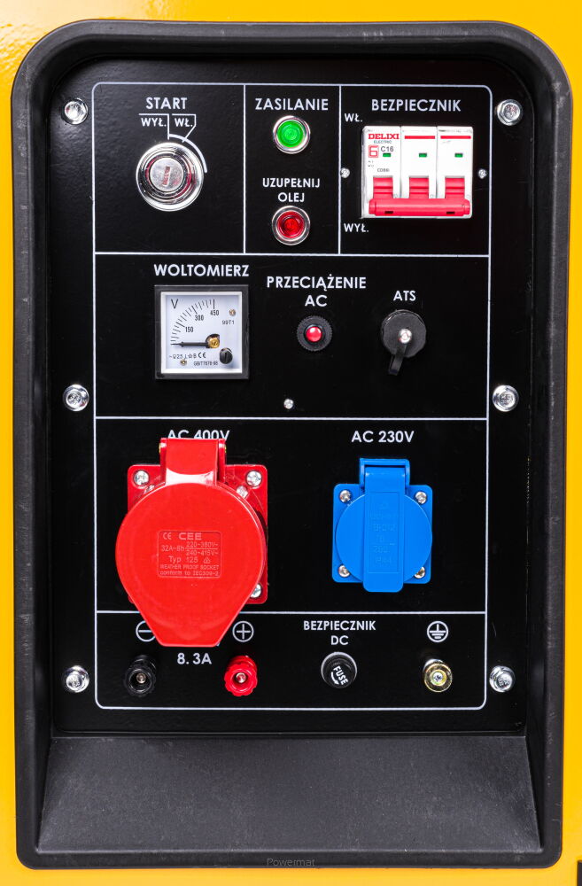 POWERMAT PM-AGR-8500MD DIESELOVÝ GENERÁTOR / Elektrocentrála 8,5KW 15HP 230V 400V ATS