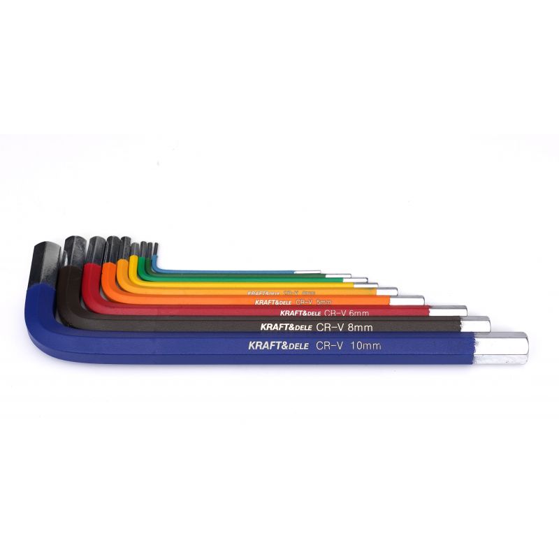 Kraft&Dele KD11931 Imbusové klíče barevné imbusy 9ks HEX 1,5-10