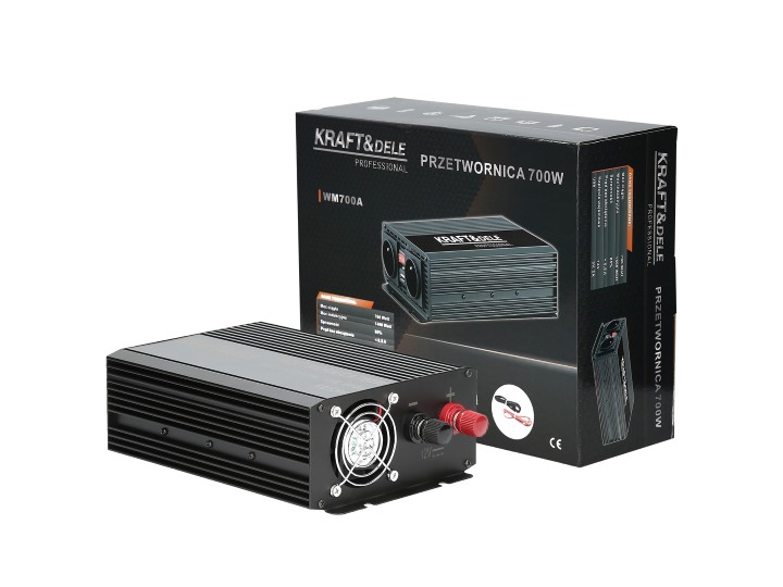 Kraft&Dele KD1254 Měnič napětí pro vozidla, automobily 12V na 230V 700W USB