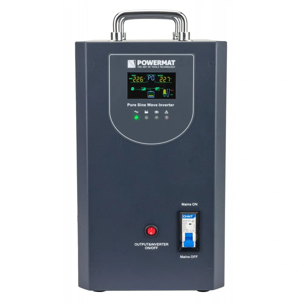 POWERMAT PM-UPS-3000MP Záložní zdroj UPS LCD 3000VA 2400W Pro pec ústředního topení