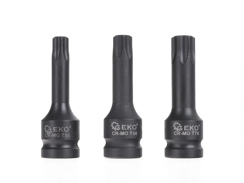 GEKO G10526 Nástrčné hlavice rázové klíče 9 ks T20-T70 CR-MO