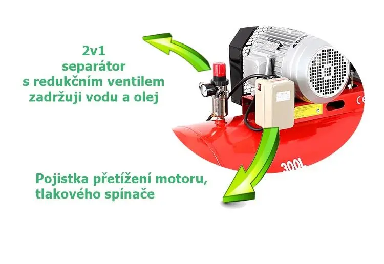 KRAFT&DELE KD1411 OLEJOVÝ KOMPRESOR 300L 400V 3 PÍSTOVÝ 9,6kW + ODLUČOVAČ