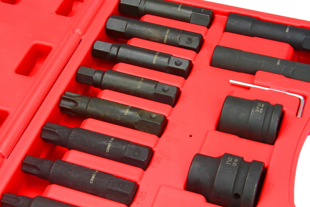 MAR-POL M58265 Nástrčné hlavice bity pro utahovák 3/4" Sada 16ks BJC
