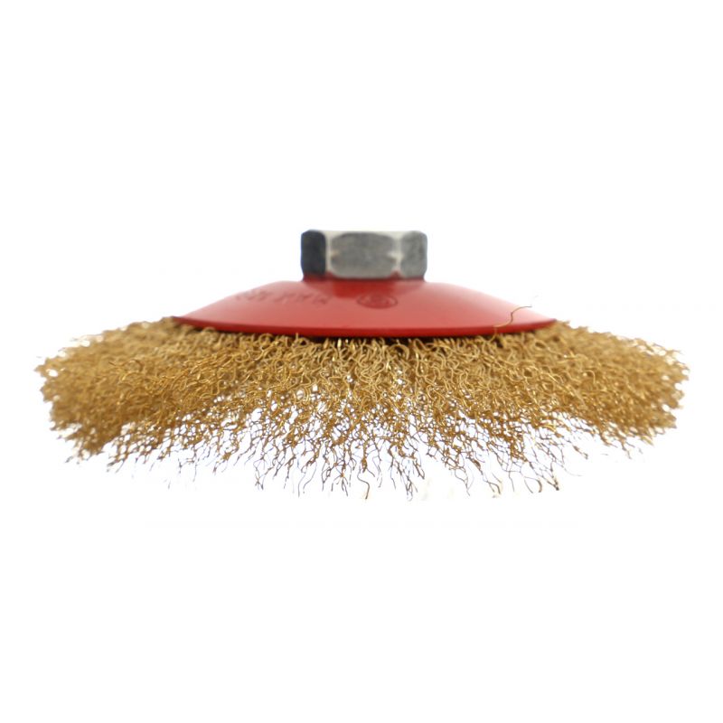Kraft&Dele KD10983 Drátěný rotační mosazný kartáč dráťák 4.5"115mm M14