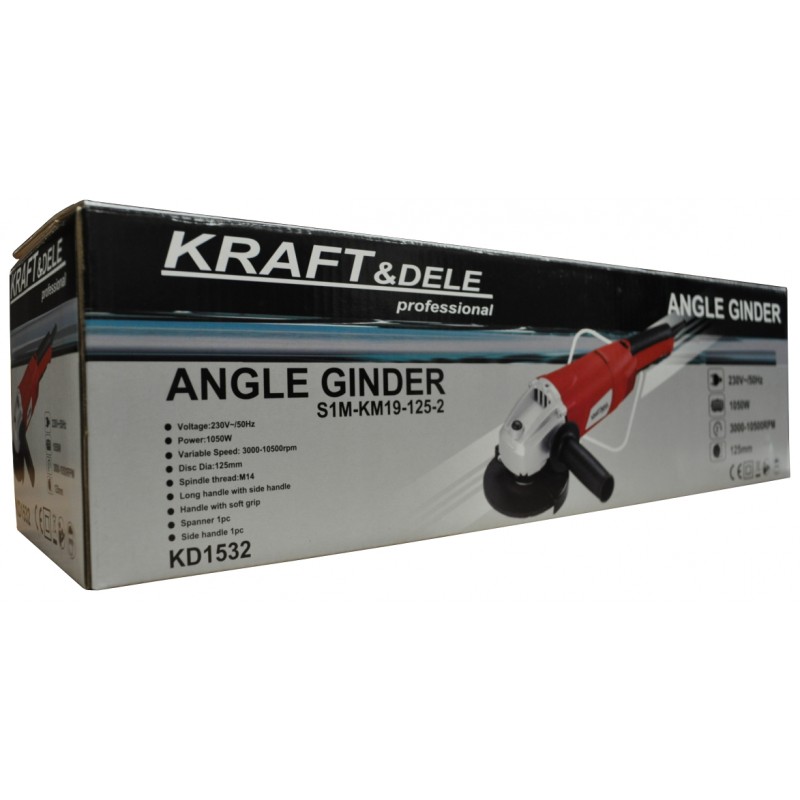 KRAFT&DELE KD1532 ÚHLOVÁ BRUSKA 125 mm / 1050W + 2 kotouče!!!